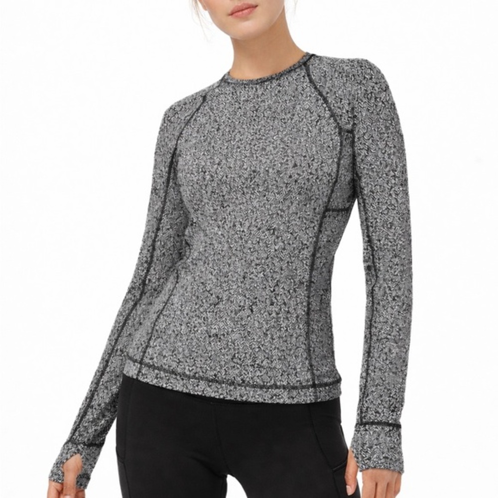 Lululemon Runderful Long Sleeve Women’s 6‎ Black White Running Stretch
